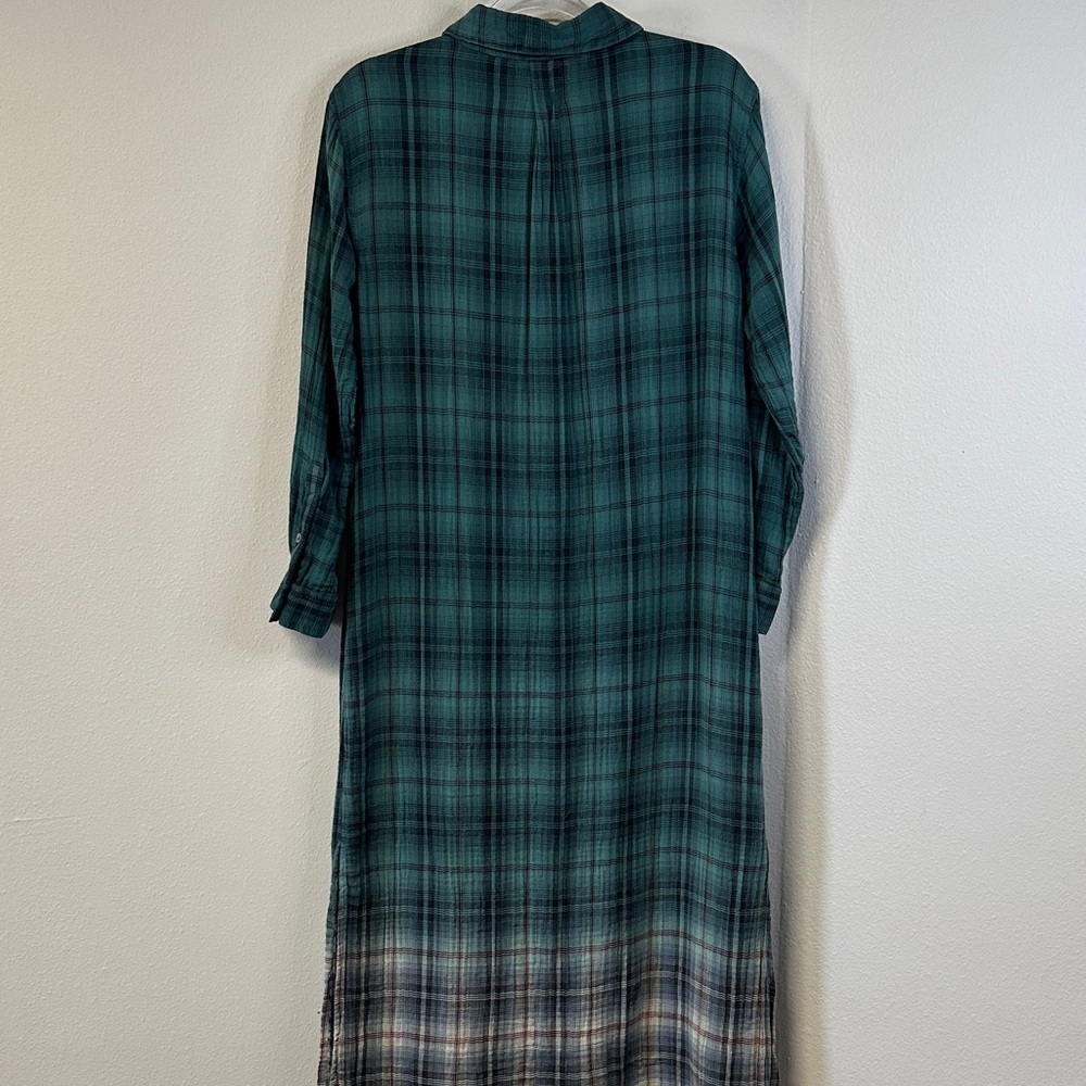 NATURAL LIFE Brooke Maxi Shirt Dress Teal Ombre S - Picture 7 of 9